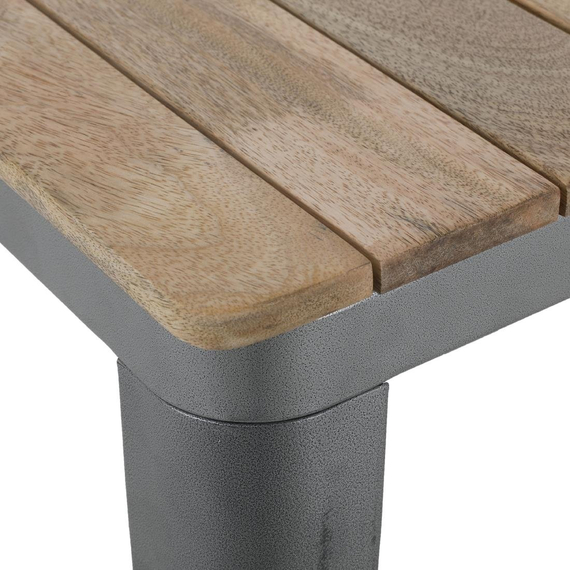 Bolero Bistro Esstisch Geschlitzte Mango Holzplatte Gewehrmetall Rahmen 650mm 2 Bolero Bistro Esstisch Geschlitzte Mango Holzplatte Gewehrmetall Rahmen 650mm