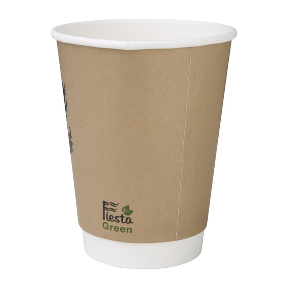 Fiesta Compostable Kompostierbare Heißgetränkebecher doppelwandig 35,5cl (500 Stück) 6 Fiesta Compostable Kompostierbare Heißgetränkebecher doppelwandig 35,5cl (500 Stück)