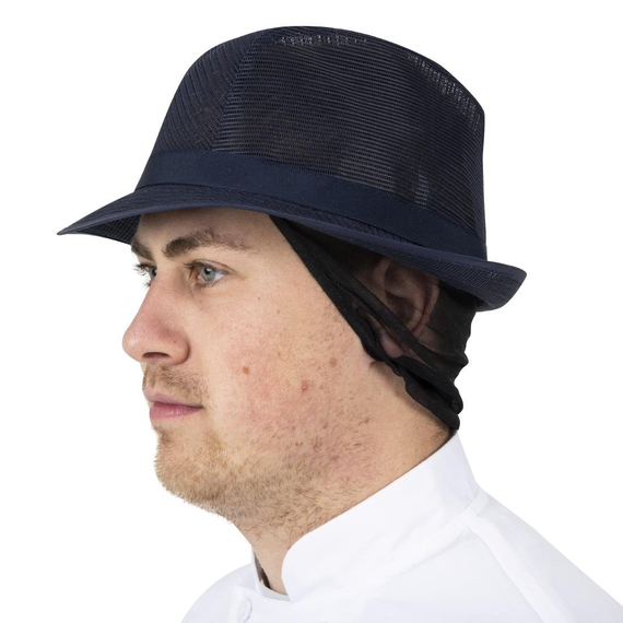 Trilby Hut mit Haarnetz dunkelblau Größe L 8 Trilby Hut mit Haarnetz dunkelblau Größe L