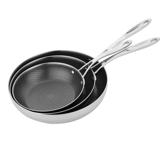Vogue Tri-Shield Edelstahl Bratpfanne mit Clad-Beschichtung 20cm 3 Vogue Tri-Shield Edelstahl Bratpfanne mit Clad-Beschichtung 20cm