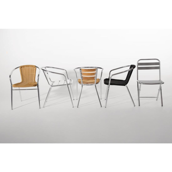 Bolero Aluminium Bistrostühle mit Rückenlehne aus Eschenholz (4 Stück) 9 Bolero Aluminium Bistrostühle mit Rückenlehne aus Eschenholz (4 Stück)