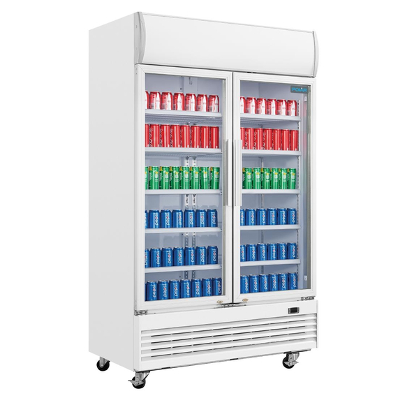 Polar G-Serie Zweitürige Displaykühlung mit Leuchtkasten 950L Schwingtüren 1 Polar G-Serie Zweitürige Displaykühlung mit Leuchtkasten 950L Schwingtüren