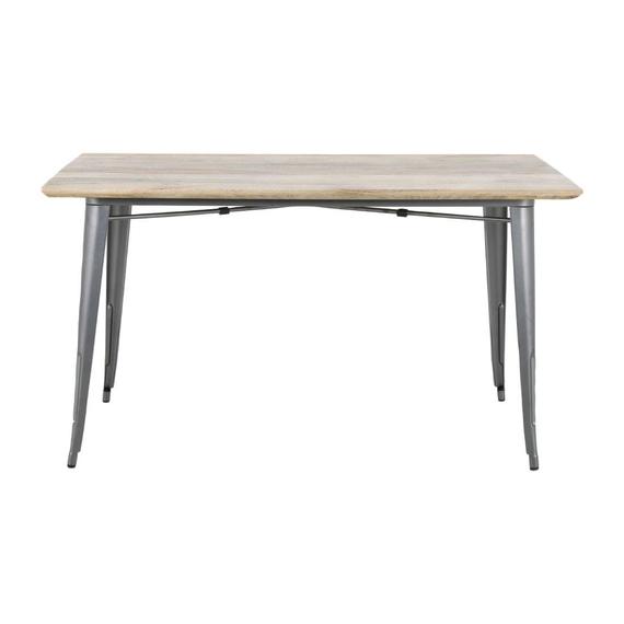 Bolero Bistro Esstisch Mango Holzplatte Gunmetal Rahmen 1450mm Bolero Bistro Esstisch Mango Holzplatte Gunmetal Rahmen 1450mm