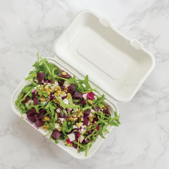 Vegware kompostierbare Einweg Menüboxen mit Klappdeckel aus Bagasse 22,8cm (200 Stück) 2 Vegware kompostierbare Einweg Menüboxen mit Klappdeckel aus Bagasse 22,8cm (200 Stück)