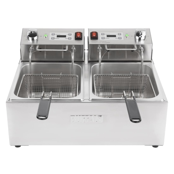 Buffalo Doppel-Elektrofritteuse mit Timer 2x5Ltr 2 Buffalo Doppel-Elektrofritteuse mit Timer 2x5Ltr