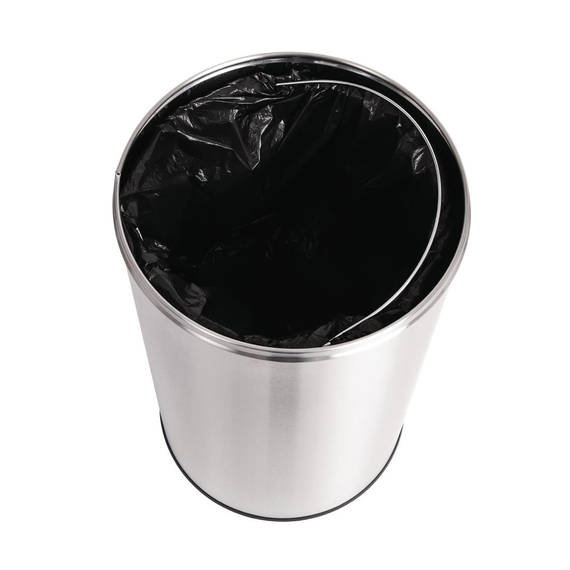 Bolero offener Edelstahl Abfallbehälter silber 40L 3 Bolero offener Edelstahl Abfallbehälter silber 40L