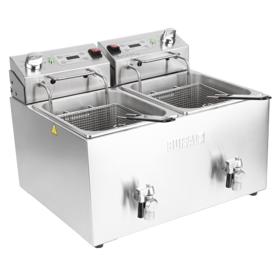Buffalo Doppelfritteuse mit Timer 2x8Ltr 1 Buffalo Doppelfritteuse mit Timer 2x8Ltr