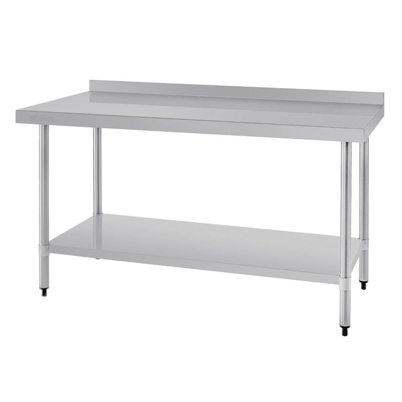 Vogue Edelstahl Arbeitstisch mit Aufkantung und Regalboden 150 x 60cm 5 Vogue Edelstahl Arbeitstisch mit Aufkantung und Regalboden 150 x 60cm