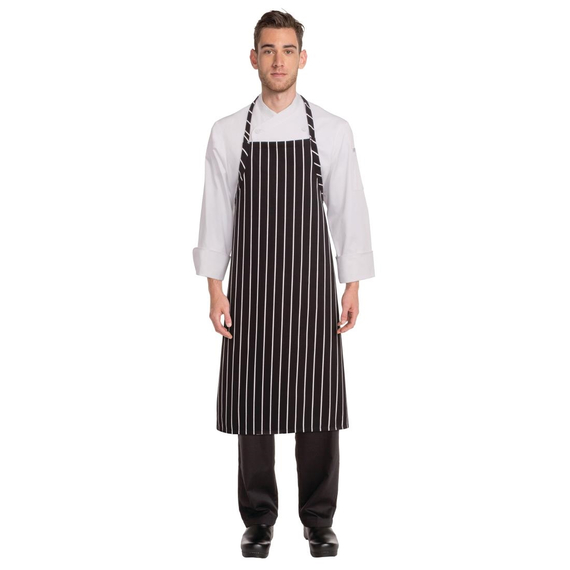 Chef Works Premium Woven Bib Apron Schwarz und Weiß gestreift 6 Chef Works Premium Woven Bib Apron Schwarz und Weiß gestreift