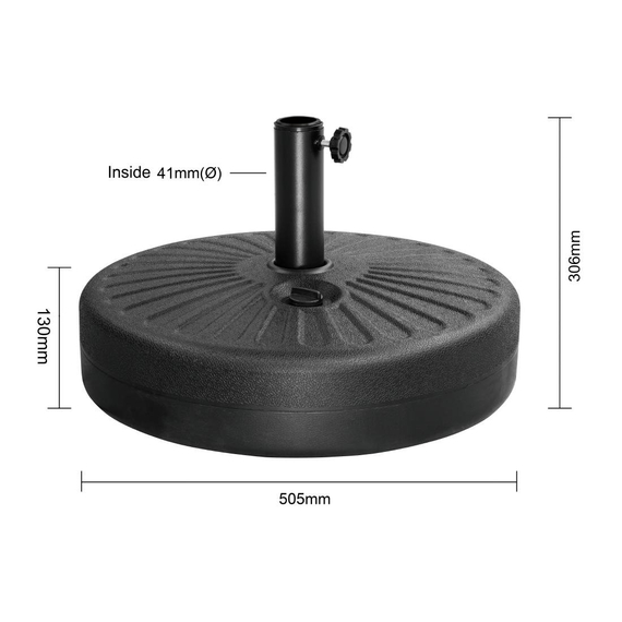 Bolero Sonnenschirm Sockel Schwarz 20Ltr Bolero Sonnenschirm Sockel Schwarz 20Ltr