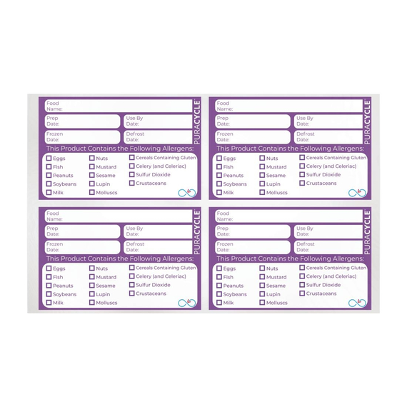 Wiederverwendbare Allergenetiketten (20 Stück) 4 Wiederverwendbare Allergenetiketten (20 Stück)