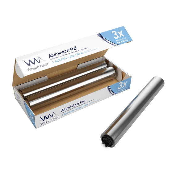 Wrapmaster Aluminiumfolie 30cm x 100m (3 Stück) 2 Wrapmaster Aluminiumfolie 30cm x 100m (3 Stück)