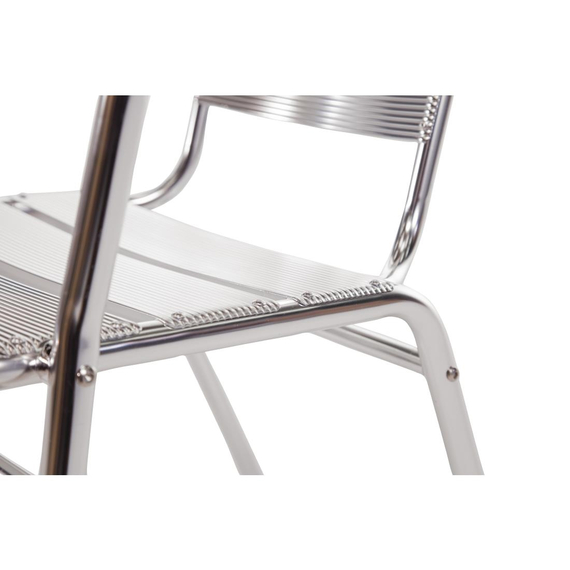 Bolero Bistrostühle mit gerundeter Armlehne Aluminium (4 Stück) 4 Bolero Bistrostühle mit gerundeter Armlehne Aluminium (4 Stück)