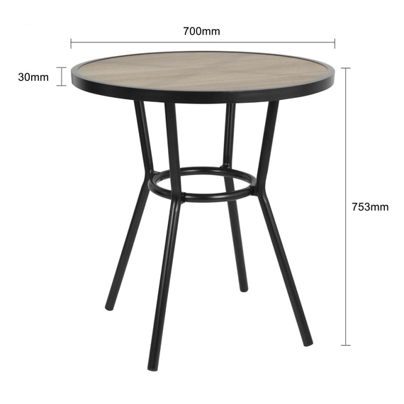 Bolero Marston runder Outdoor Tisch Schwarz 700mm 5 Bolero Marston runder Outdoor Tisch Schwarz 700mm