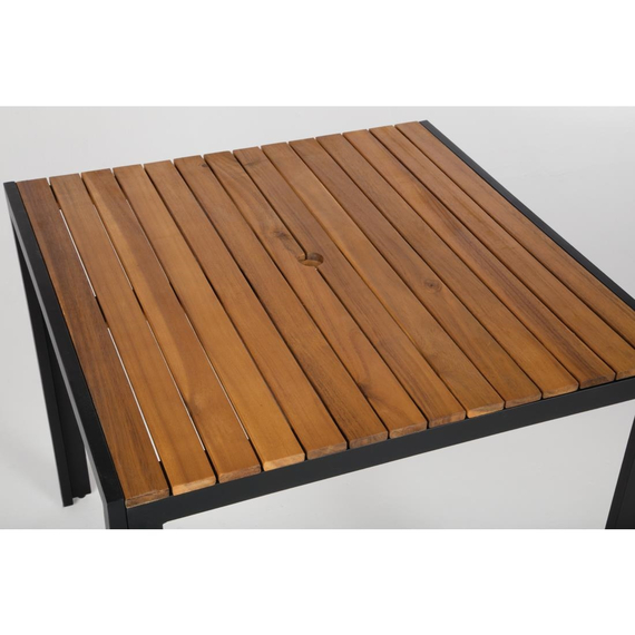 Bolero quadratischer Stahl- und Akazienholztisch 80cm 5 Bolero quadratischer Stahl- und Akazienholztisch 80cm