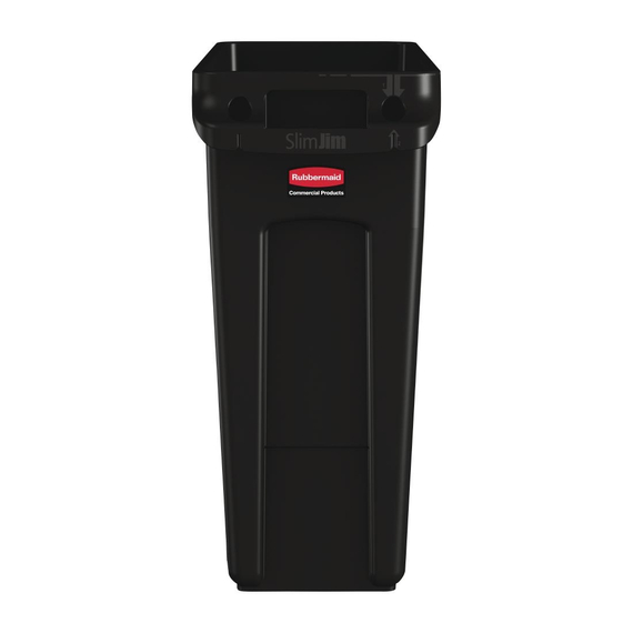 Rubbermaid Slim Jim Abfalleimer mit Entlüftungsschlitzen schwarz 60L 1 Rubbermaid Slim Jim Abfalleimer mit Entlüftungsschlitzen schwarz 60L