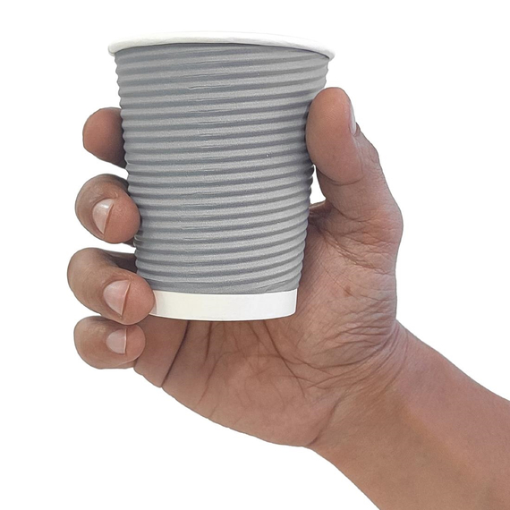 Fiesta Recyclable Heißgetränkebecher aus Wellpappe dunkelgrau 225ml (25 Stück) 2 Fiesta Recyclable Heißgetränkebecher aus Wellpappe dunkelgrau 225ml (25 Stück)