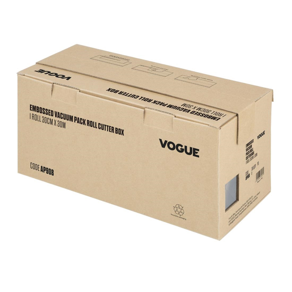 Vogue Vakuumierbeutel Rolle mit Schneidefunktion, 300 mm breit, Kartonbox 2 Vogue Vakuumierbeutel Rolle mit Schneidefunktion, 300 mm breit, Kartonbox