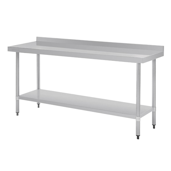 Vogue Edelstahl Arbeitstisch mit Aufkantung und Regalboden 180 x 60cm 6 Vogue Edelstahl Arbeitstisch mit Aufkantung und Regalboden 180 x 60cm