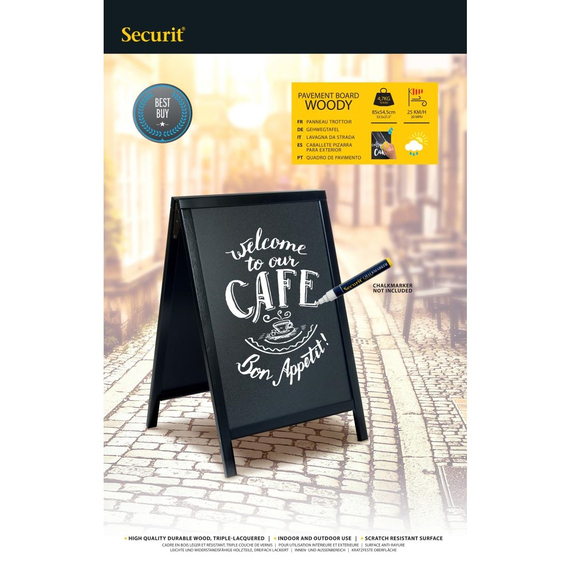 Securit Schwarzer Hölzerner kleiner Gehweg Kreide Tafel Schild 3 Securit Schwarzer Hölzerner kleiner Gehweg Kreide Tafel Schild