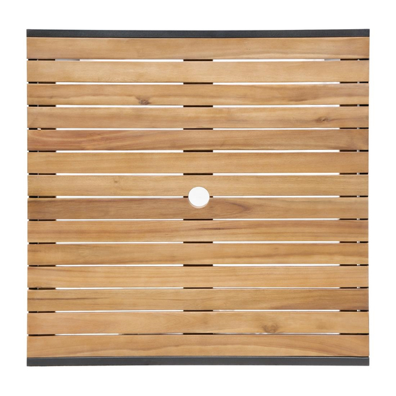 Bolero quadratischer Stahl- und Akazienholztisch 80cm 1 Bolero quadratischer Stahl- und Akazienholztisch 80cm