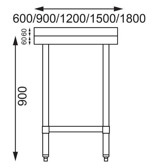 Vogue Arbeitstisch mit Aufkantung und Regalboden 180 x 70cm Vogue Arbeitstisch mit Aufkantung und Regalboden 180 x 70cm