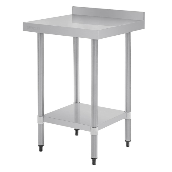 Vogue Edelstahl Arbeitstisch mit Aufkantung und Regalboden 60 x 60cm 3 Vogue Edelstahl Arbeitstisch mit Aufkantung und Regalboden 60 x 60cm