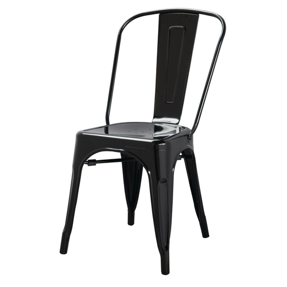 Bolero Bistro Stahl Beistellstühle Schwarz (4 Stück) 9 Bolero Bistro Stahl Beistellstühle Schwarz (4 Stück)