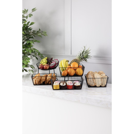 Olympia Draht-Präsentationstablett für Speisen, quadratisch, schwarz, 280 x 280 x 100 mm 1 Olympia Draht-Präsentationstablett für Speisen, quadratisch, schwarz, 280 x 280 x 100 mm