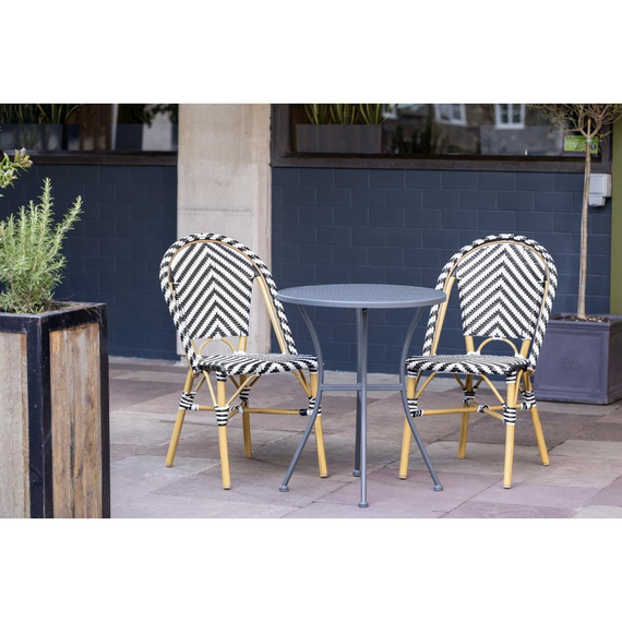Bolero Rattan Beistellstuhl im Pariser Stil Schwarz (2 Stück) 6 Bolero Rattan Beistellstuhl im Pariser Stil Schwarz (2 Stück)