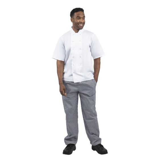 Whites Unisex Kochhose Vegas blau-weiß kleinkariert L 3 Whites Unisex Kochhose Vegas blau-weiß kleinkariert L