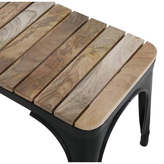 Bolero Bistro Innenbank Mit Latten Aus Mango-Holz Und Schwarzem Rahmen 850mm (2 Stück) 4 Bolero Bistro Innenbank Mit Latten Aus Mango-Holz Und Schwarzem Rahmen 850mm (2 Stück)