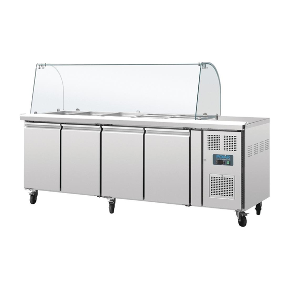 Polar Serie U 4-türige GN-Saladette mit Schutzhaube 1 Polar Serie U 4-türige GN-Saladette mit Schutzhaube