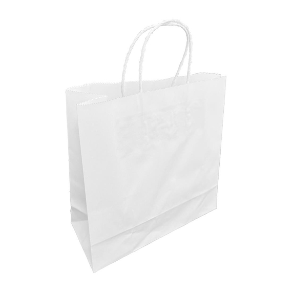 Fiesta Recycelbare Papiertüte mit Drehgriff Weiß - Klein (250 Stück) Fiesta Recycelbare Papiertüte mit Drehgriff Weiß - Klein (250 Stück)