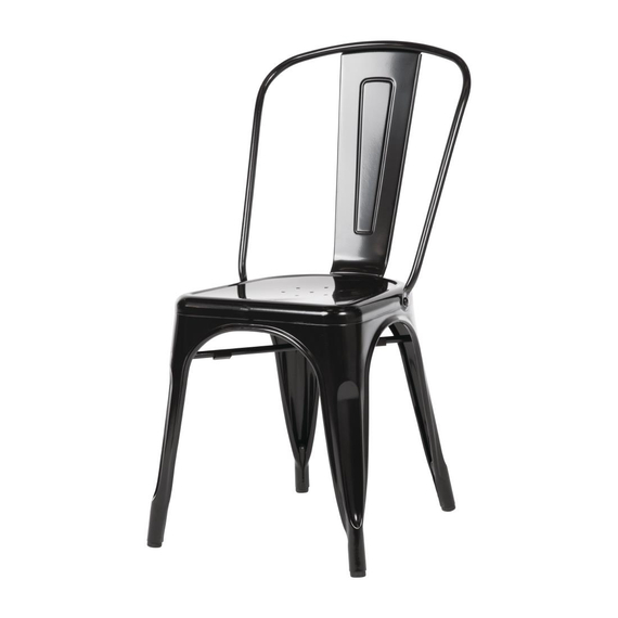 Bolero Bistro Stahl Beistellstühle Schwarz (4 Stück) 8 Bolero Bistro Stahl Beistellstühle Schwarz (4 Stück)