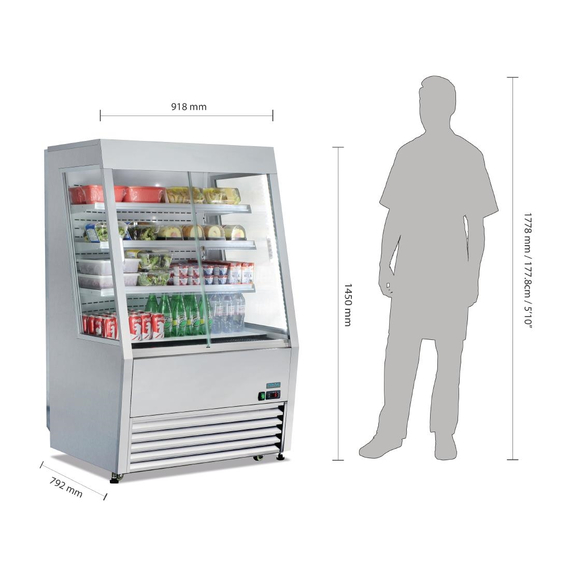 Polar G-Serie energieeffizienter Multideck-Display-Kühlschrank 918mm 5 Polar G-Serie energieeffizienter Multideck-Display-Kühlschrank 918mm