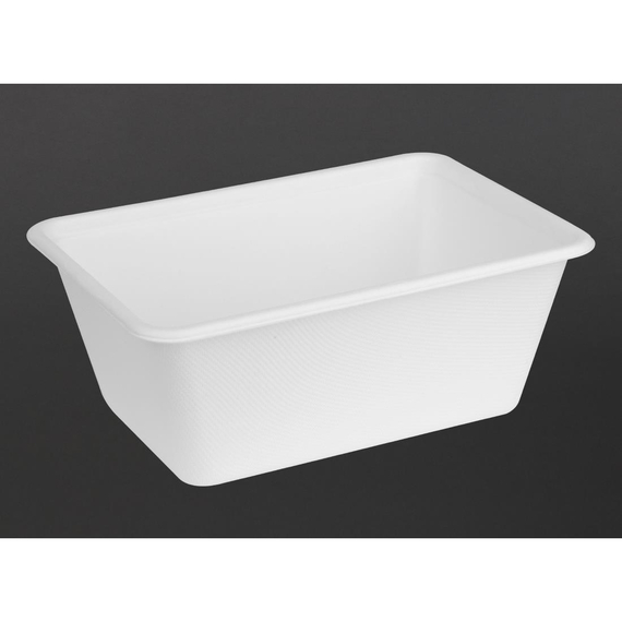 Fiesta Kompostierbare Bagasse Lebensmittelbehälter-Basen 1000ml (100 Stück) 2 Fiesta Kompostierbare Bagasse Lebensmittelbehälter-Basen 1000ml (100 Stück)