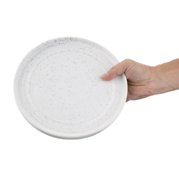 Flache runde Teller Olympia Cavolo weiß gesprenkelt 220mm (6 Stück) 6 Flache runde Teller Olympia Cavolo weiß gesprenkelt 220mm (6 Stück)