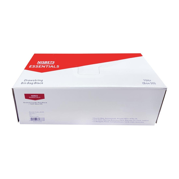 Nisbets Essentials Mittelstarke Müllbeutel Schwarz 70Ltr (50 Stück) 1 Nisbets Essentials Mittelstarke Müllbeutel Schwarz 70Ltr (50 Stück)