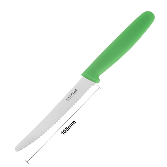 Hygiplas Tomatenmesser mit Wellenschliff 10cm grün 4 Hygiplas Tomatenmesser mit Wellenschliff 10cm grün