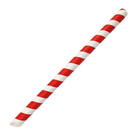 Fiesta Kompostierbarer Bubble Tea Strohhalm Rot & Weiß 12x210mm (150 Stück) Fiesta Kompostierbarer Bubble Tea Strohhalm Rot & Weiß 12x210mm (150 Stück)