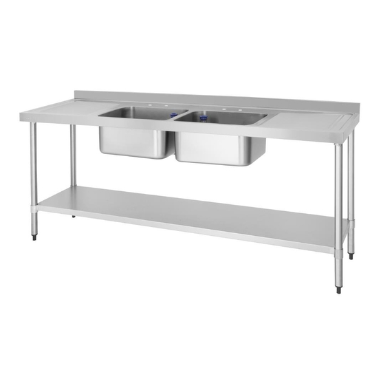 Vogue Doppelspüle mit zwei Abtropfflächen 2100mm Vogue Doppelspüle mit zwei Abtropfflächen 2100mm