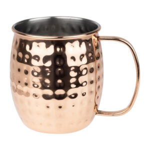 Olympia Barbedarf Hammered Edelstahlkupferbeschichtete Becher 440ml (6 Stück)