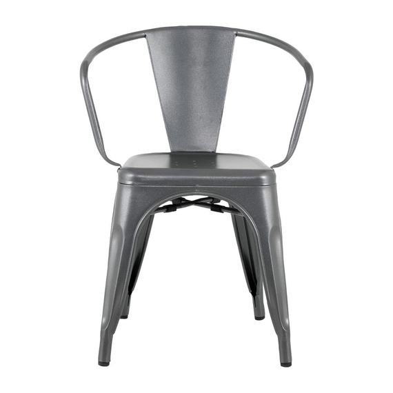 Bolero Bistro Curve Armlehnstühle Gunmetal (4 Stück) 1 Bolero Bistro Curve Armlehnstühle Gunmetal (4 Stück)