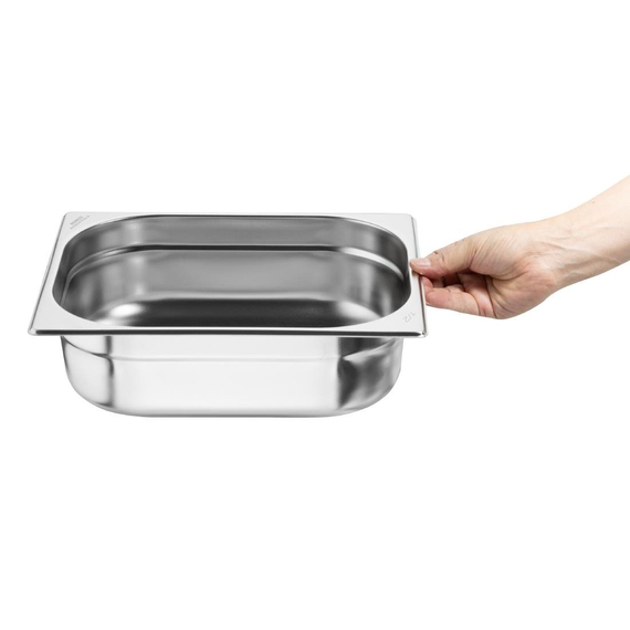 Nisbets Essentials Edelstahl 1/2 Gastronorm-Behälter 100mm (3 Stück) 4 Nisbets Essentials Edelstahl 1/2 Gastronorm-Behälter 100mm (3 Stück)