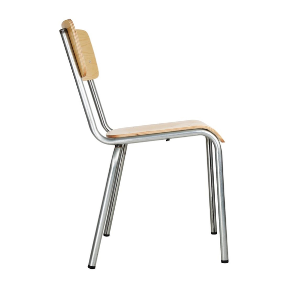 Bolero Cantina Stühle aus verzinktem Stahl mit Holzsitz und Rückenlehne (4 Stück) 2 Bolero Cantina Stühle aus verzinktem Stahl mit Holzsitz und Rückenlehne (4 Stück)