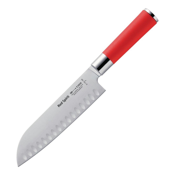 Dick Red Spirit Santokumesser mit Kullenschliff 18cm 2 Dick Red Spirit Santokumesser mit Kullenschliff 18cm