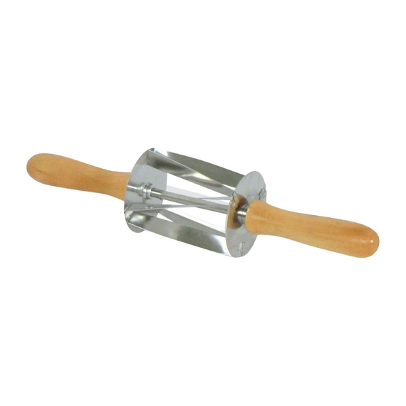 Gobel Edelstahl Mini Croissant Roller Schneider mit Holzgriff 345x75x75mm Gobel Edelstahl Mini Croissant Roller Schneider mit Holzgriff 345x75x75mm