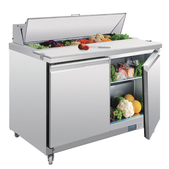 Polar U-Serie Doppeltür Saladette mit Vorbereitungstheke und Kühlschrank 405Ltr Polar U-Serie Doppeltür Saladette mit Vorbereitungstheke und Kühlschrank 405Ltr