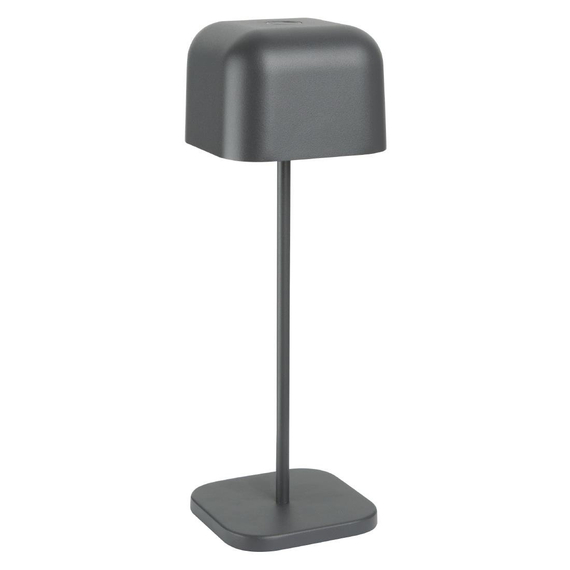 Olympia Lucca Tischlampe Quadratische Kuppel Grau 300mm Olympia Lucca Tischlampe Quadratische Kuppel Grau 300mm